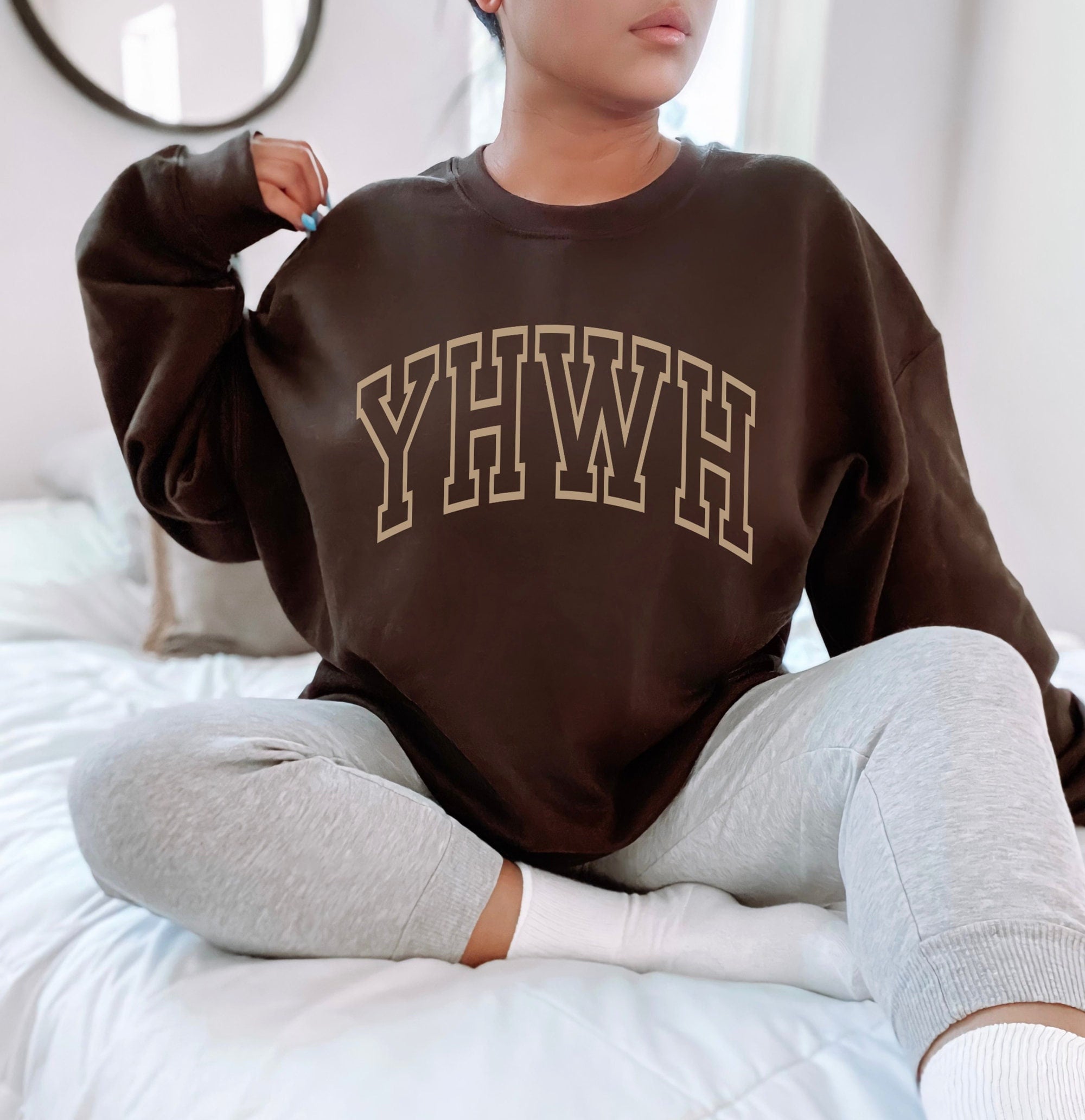 Varsity Yahweh Sweatshirt Christian Streetwear Aesthetic Christian Apparel For Men Christian Merch Jesus Apparel Christian Gift For Women