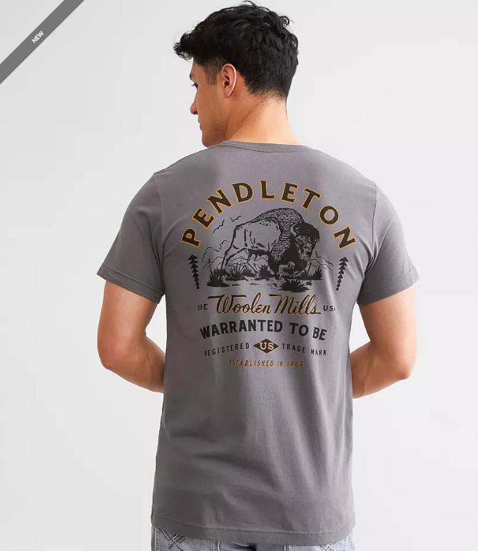 Pendleton Plains Bison 2 Sides Crewneck T-shirt