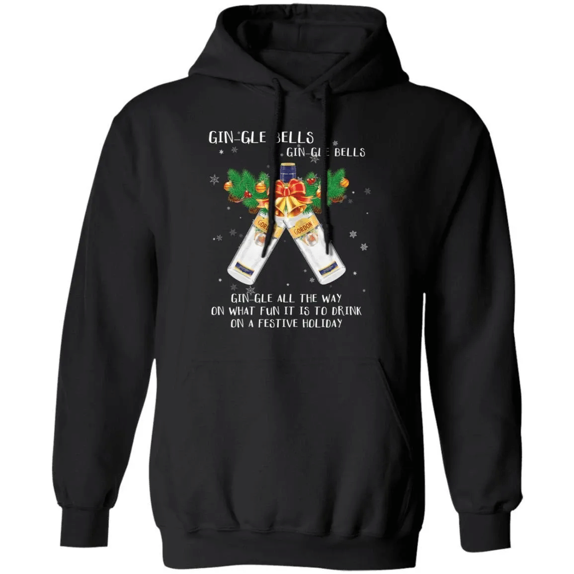 Gin-Gle Bells Jingle Bells Gordons Gin Hoodie Funny Xmas Gift For Gin Lovers Ha11