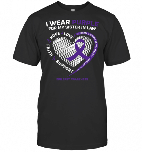 Gifts Products Women Purple Sister In Law Epilepsy Awareness T Shirt