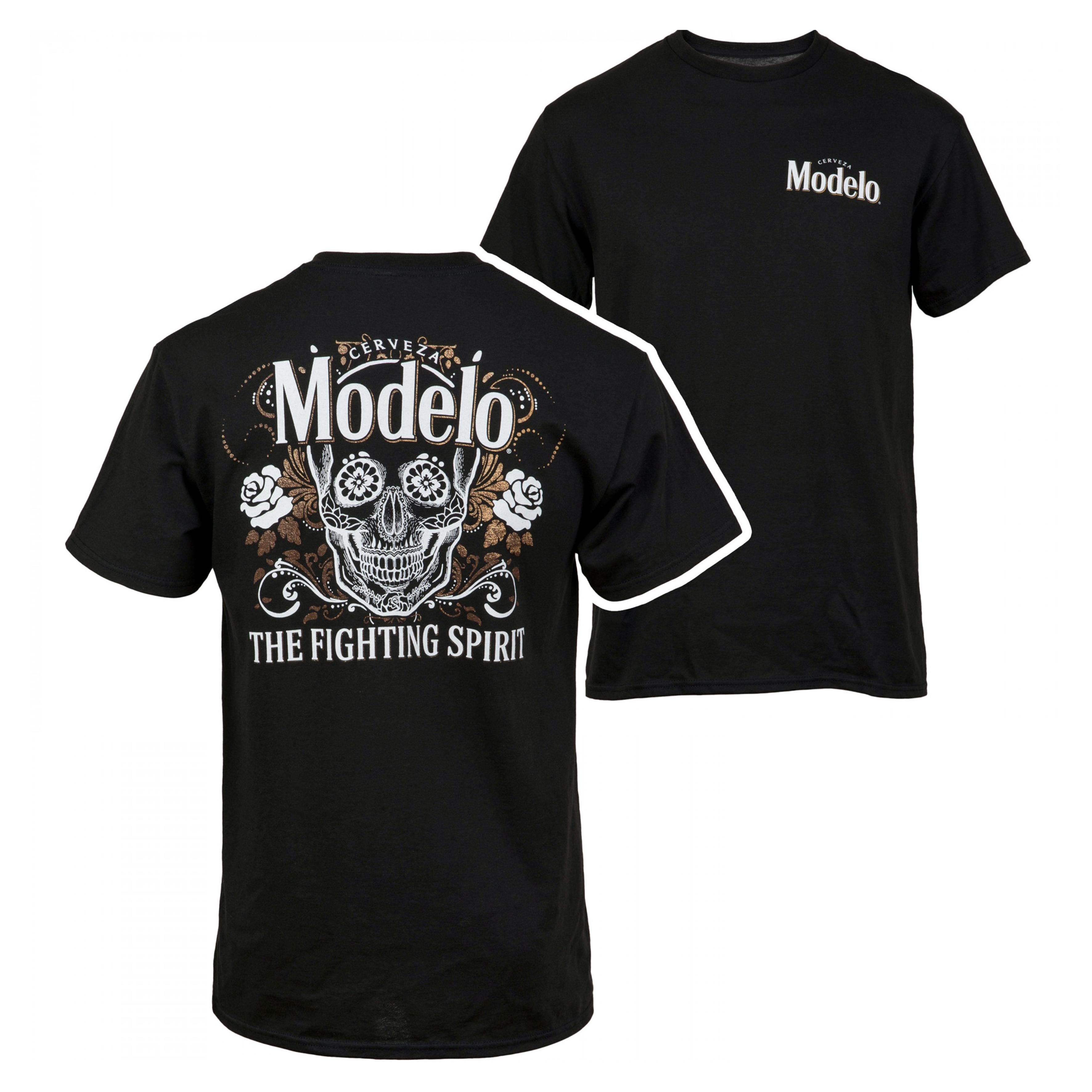 Modelo Skull Front and Back T-Shirt, Graphic Tee for Mens