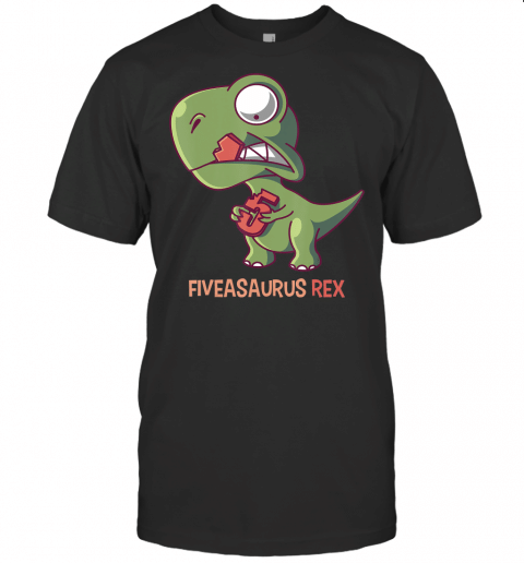 Fiveasaurus Rex I 5Th Birthday Five Fifth Bday Gift T Shirt