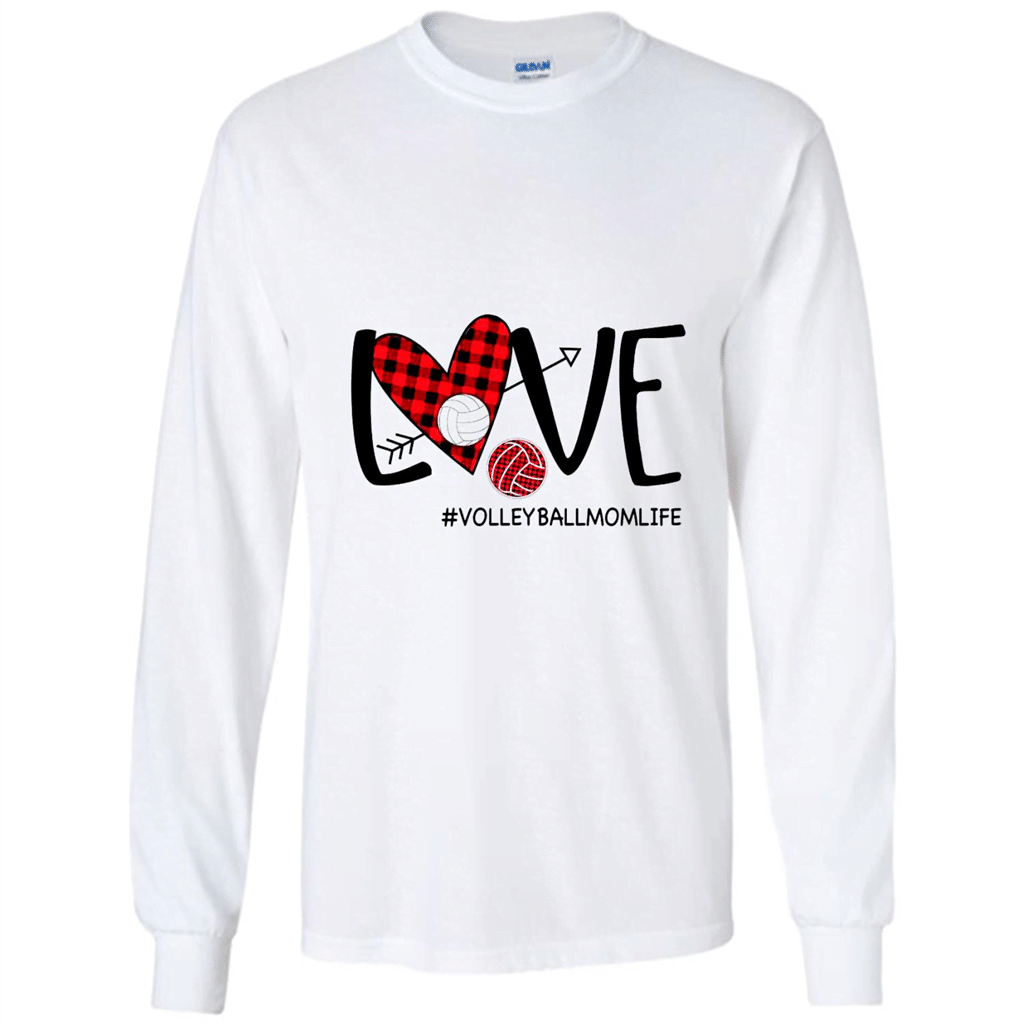 Love Volleyballmomlife Arrow Plaid Volleyball Version – Long Sleeve T-Shirt