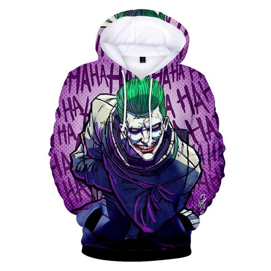 The Joker Merchandise Green Hair 3D Printed Hoodie Cosplay Costume 2019