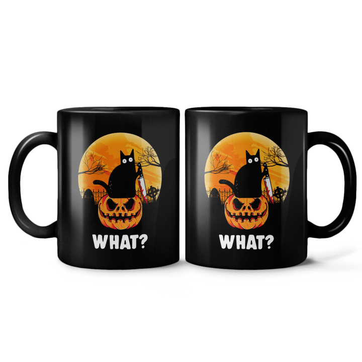 What Black Cat Halloween Mug