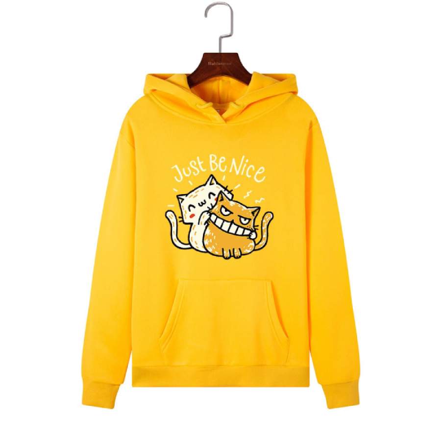 Just Be Nice Ladies Cat Hoodies Sweatshirt