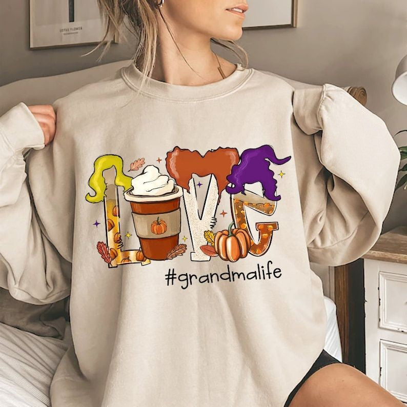 Love Grandma Life Coffee Autumn Sweatshirt