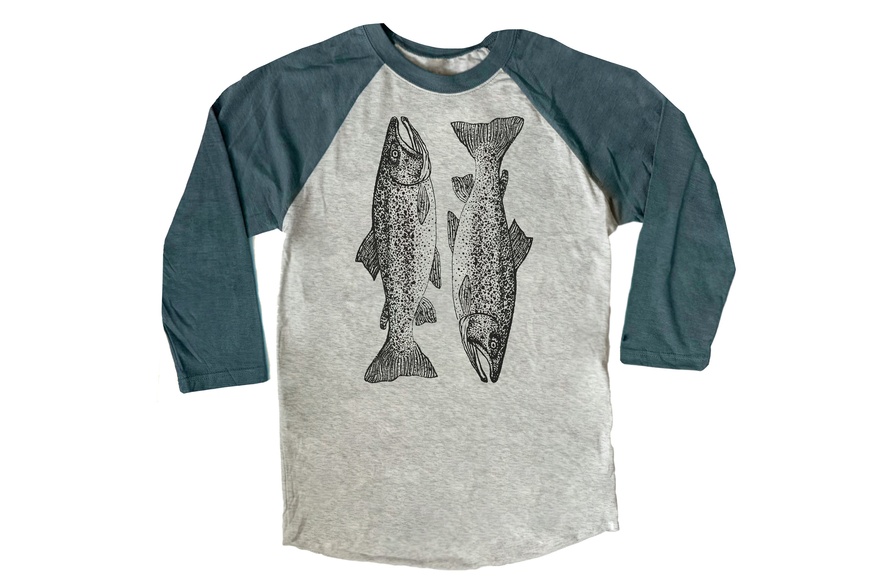 Salmon Comfy Baseball Tee King salmon fishing shirt