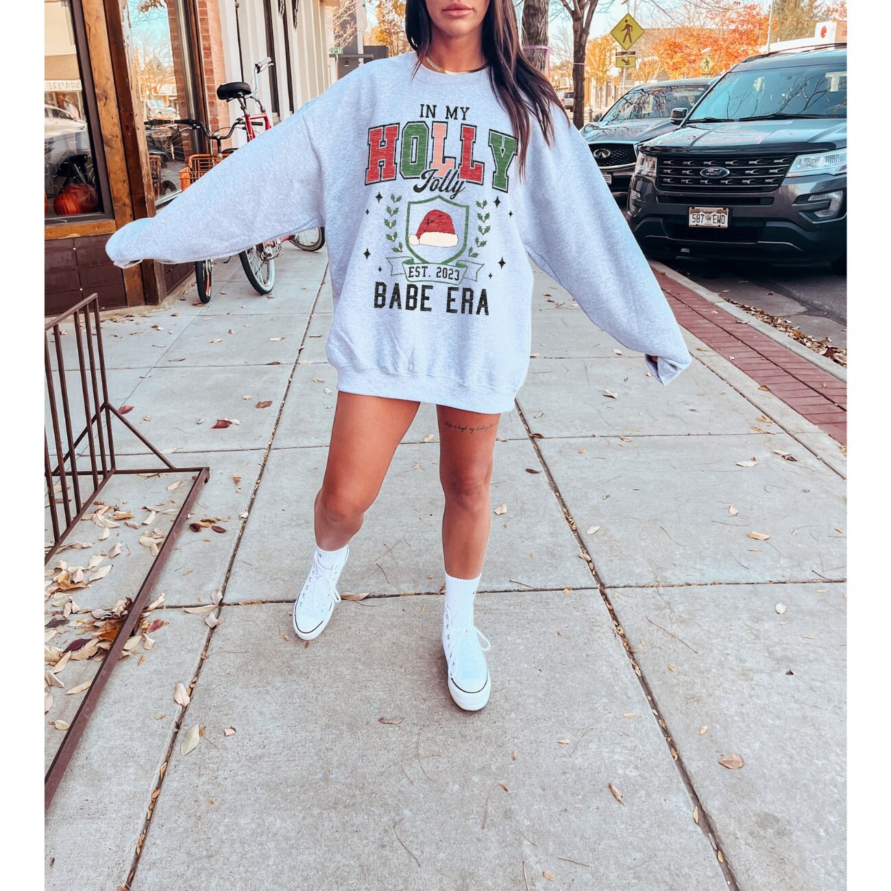 In my Holly Babe Era Merry Sweatshirt Christmas Preppy Sweatshirt Trendy Christmas Christmas Crewneck Merry and Bright Christmas Outfit