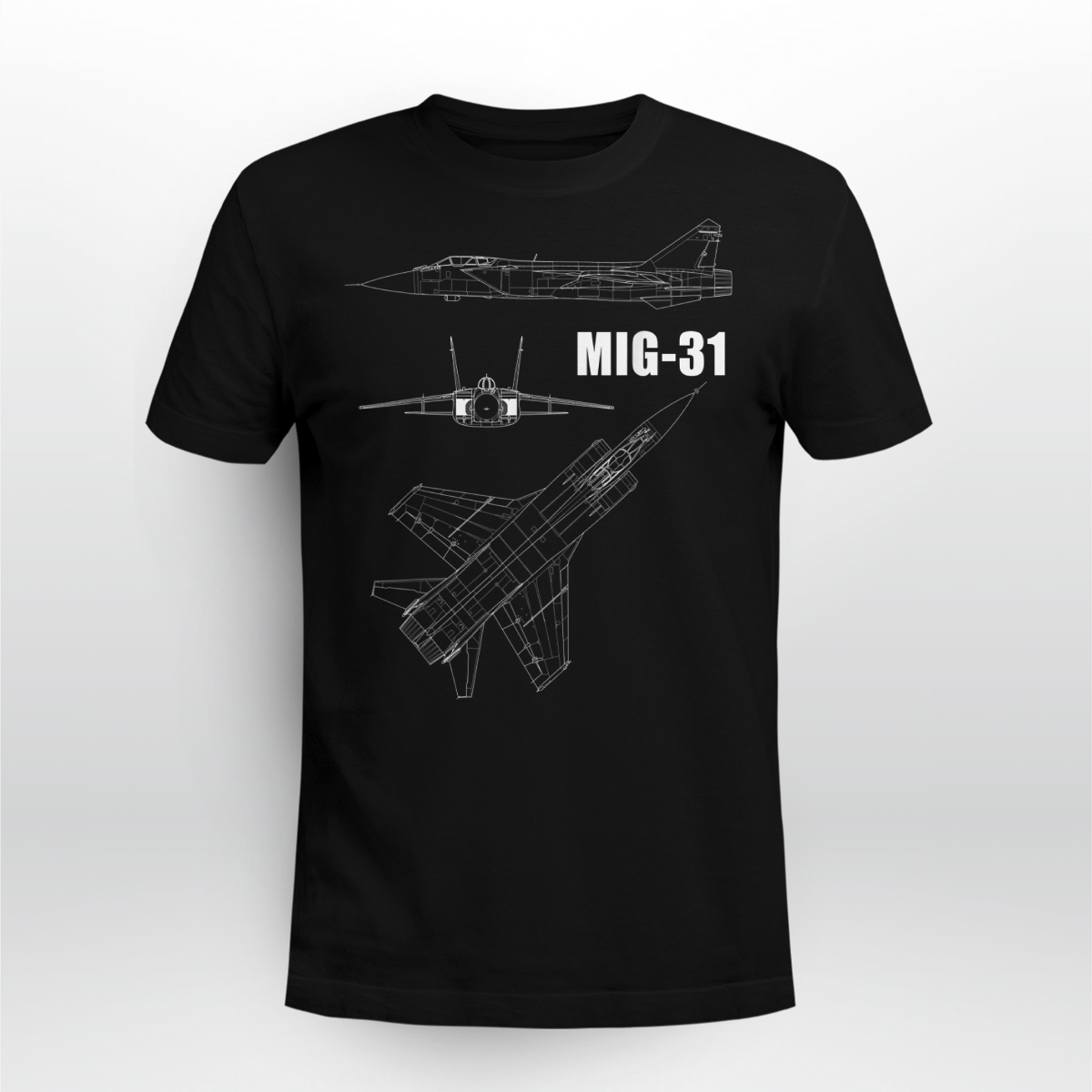 Mig-31 Aircraft Blueprint Shirt