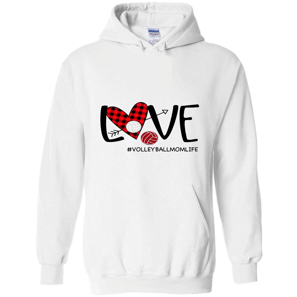 Love Volleyballmomlife Arrow Plaid Volleyball Version – Hoodie