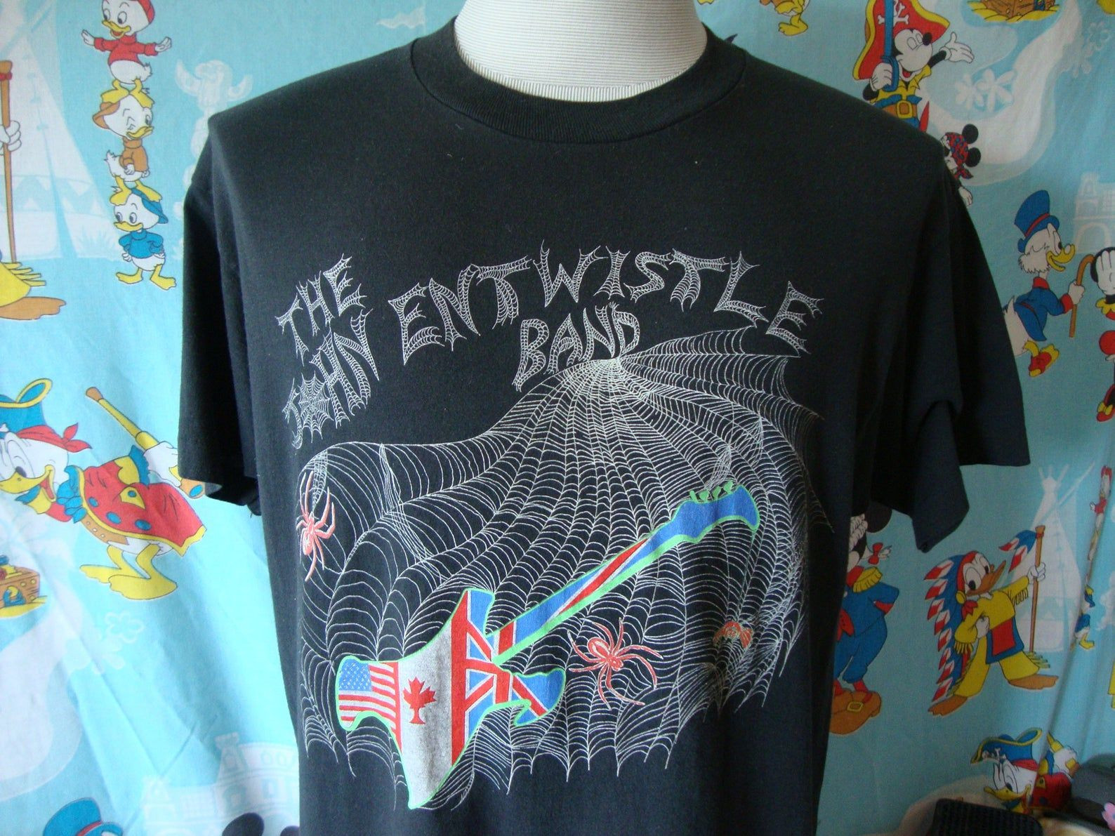 Vintage 80’S John Entwistle Of The Who 88 World Tour Band Tee 1988 Concert Black T Shirt L