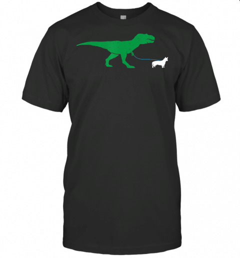 Cute T Rex Dinosaur Walking Australian Cattle Dog Heeler T Shirt