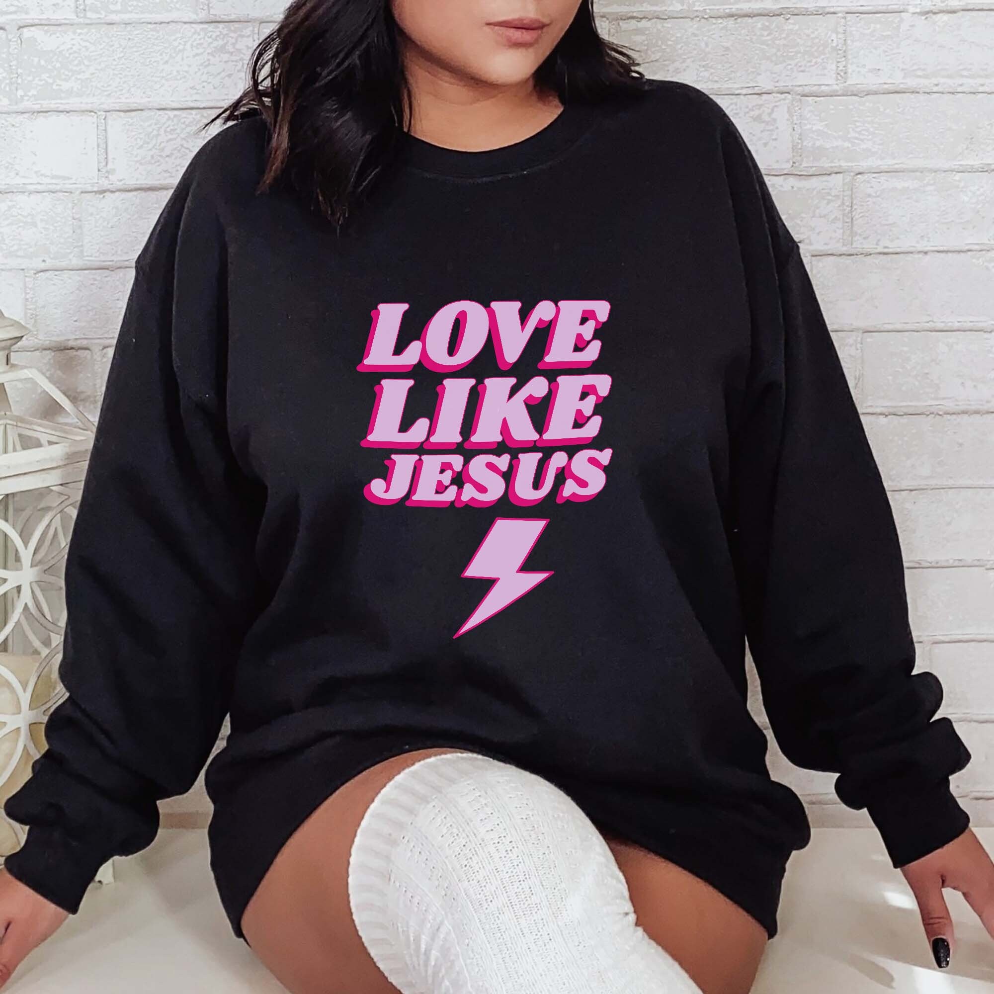 Love Like Jesus Christian Sweatshirt Verse Shirt Christian Apparel Simple Sweatshirt Christian Hoodie Christian Gift  Christian Clothing