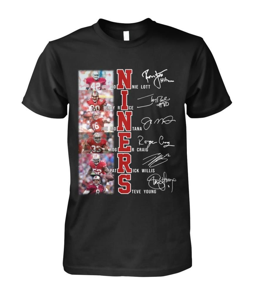 San Francisco 49Ers Football Players Signatures Niners Fans Sports Lovers Women Men Shirts