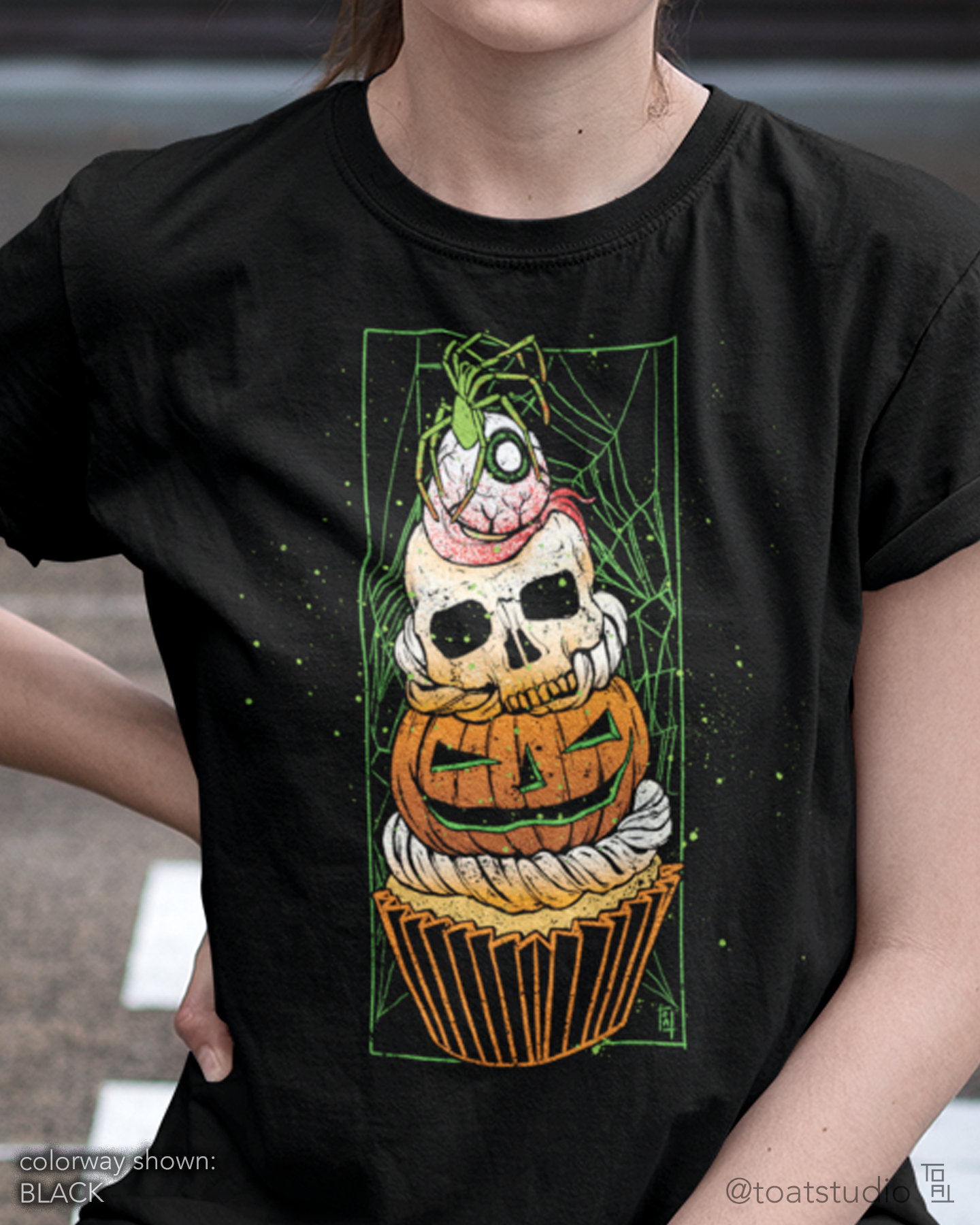 Halloween Cupcake Unisex T-shirt, Halloween Baking, Spooky Cake Topper, Halloween Shirt, Skull Spider, Jack o Lantern, Fall Creepy Cupcakes