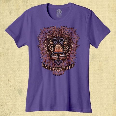 Endangered Lion Heather Purple Shirt