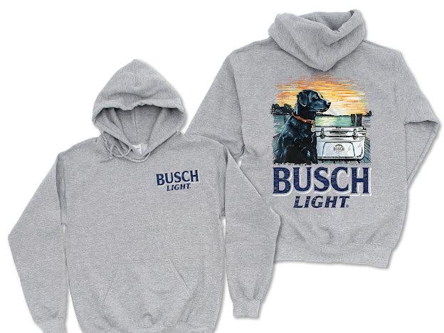 Double Sides Printed Beer and Dog Lover Hoodie Busch Light, Casual Hoodie