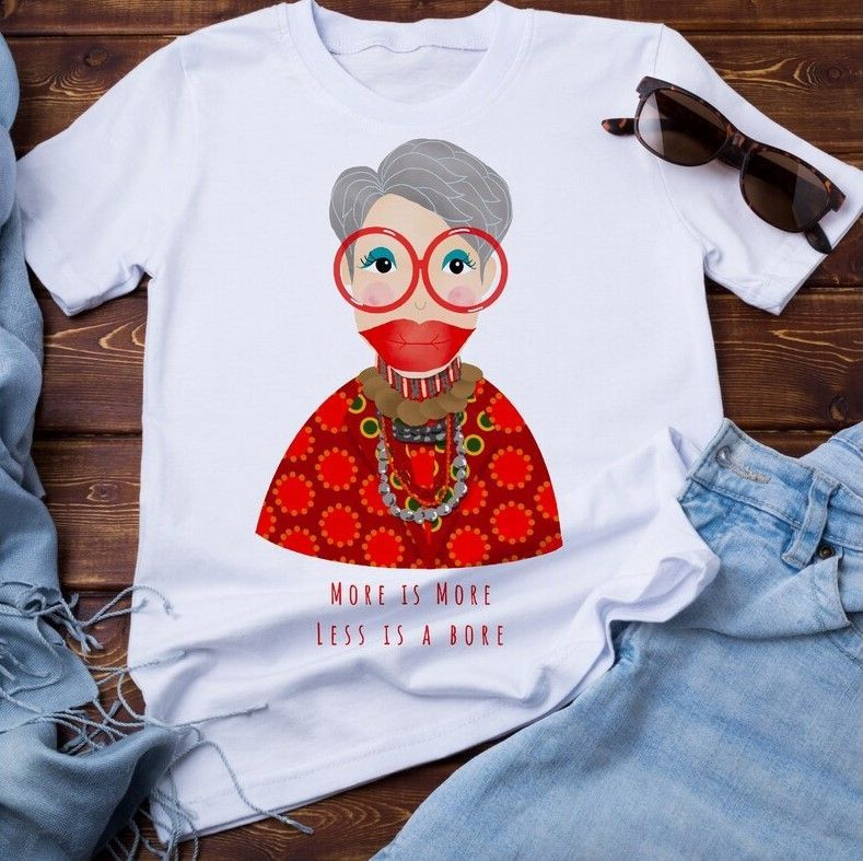 Iris Apfel Inspired Orangie Unisex T-Shirt, More Is More Less Is A Bore