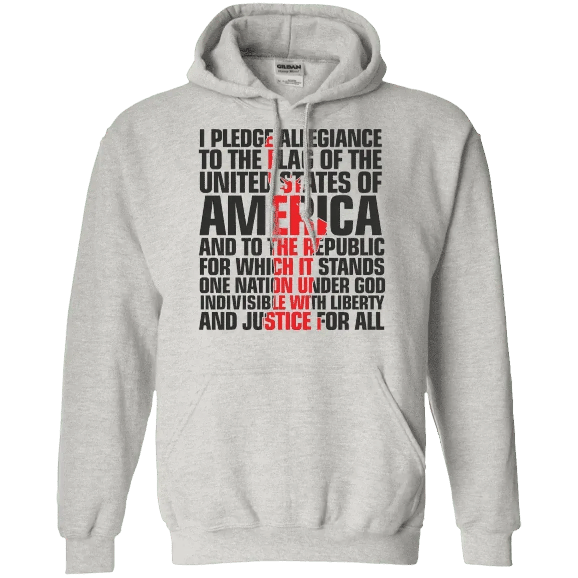 Usa Pledge Of Allegiance Patriotic Pullover Hoodie