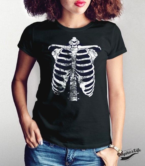 Skeleton Shirt Rib Cage Shirt Bones Shirt Halloween Shirt