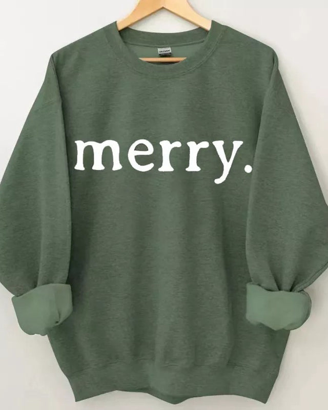 Merry Christmas Print Sweatshirt