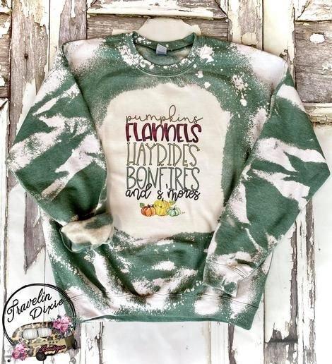 Pumpkins Flannels Hayrides Bonfires Bleached Sweatshirt