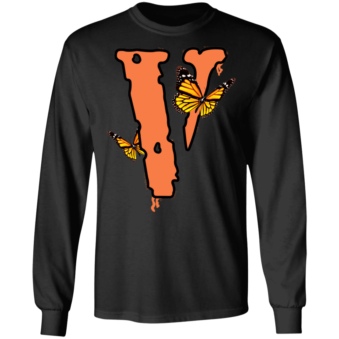 Vlone Men’S Vlone Letter Print Ls T-Shirt