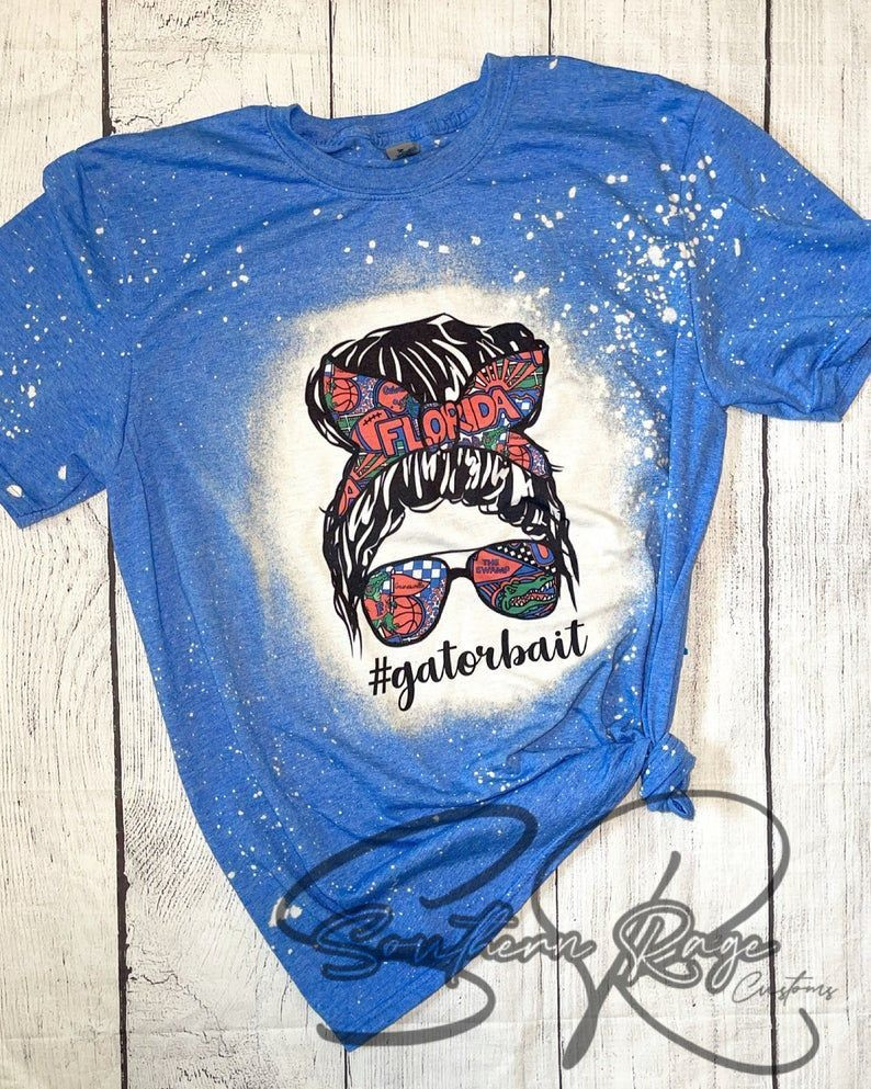 Gator Bait, Florida Gators Shirt, Florida Gators, Bleached Shirt Tie Dye Shirt