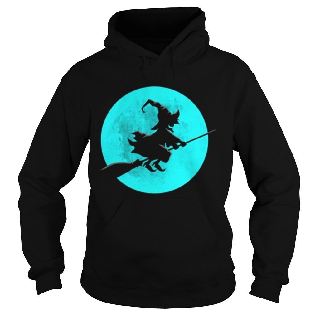 Beautiful Witch On Broom With Full Moon Gift For Halloween Costume Shirt