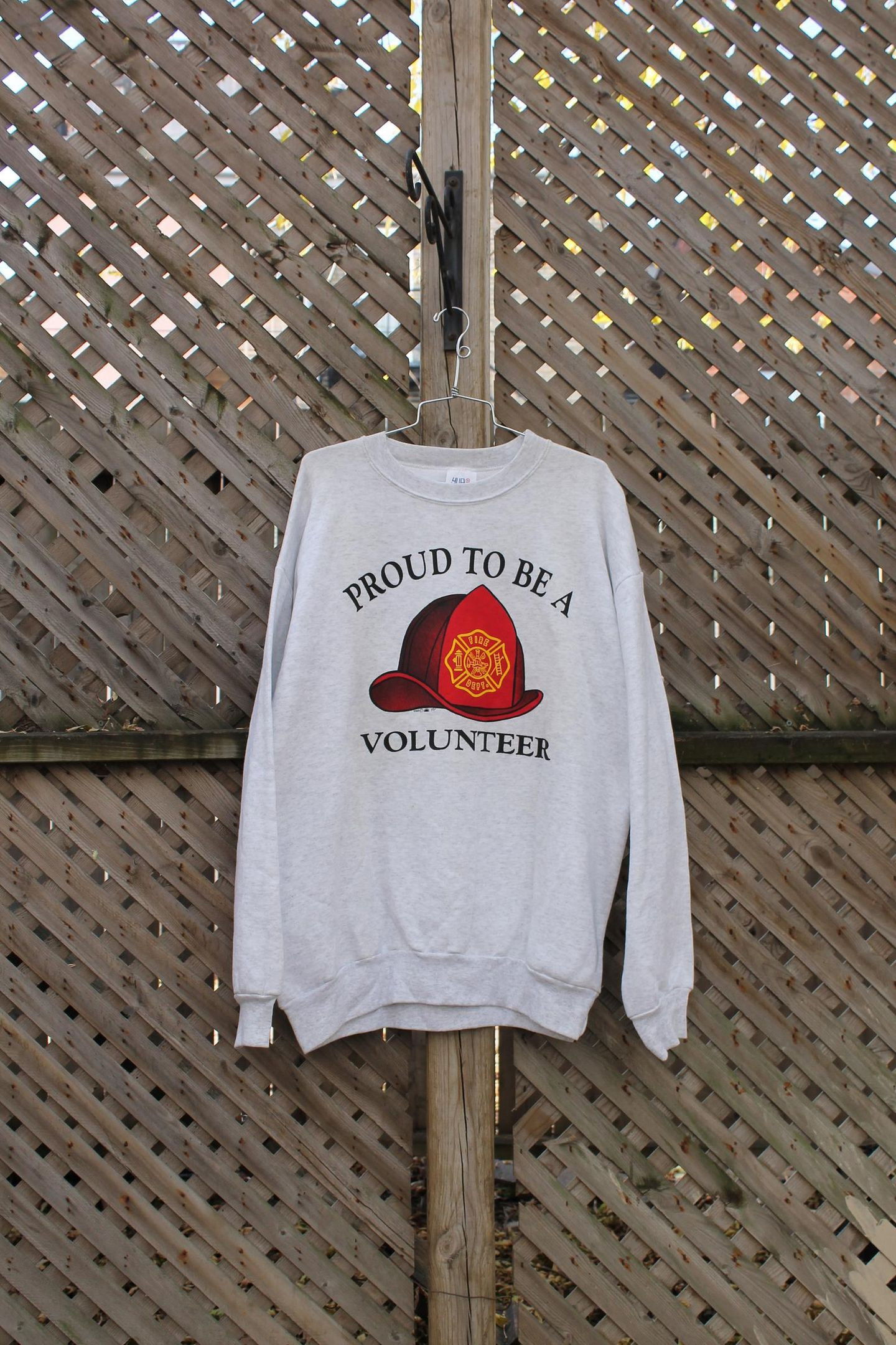 90S Crewneck / Vintage Crewneck / Proud To Be A Volunteer / Firefighter Hat Graphic / Fire Departt / 80S / 90S / Made In Usa