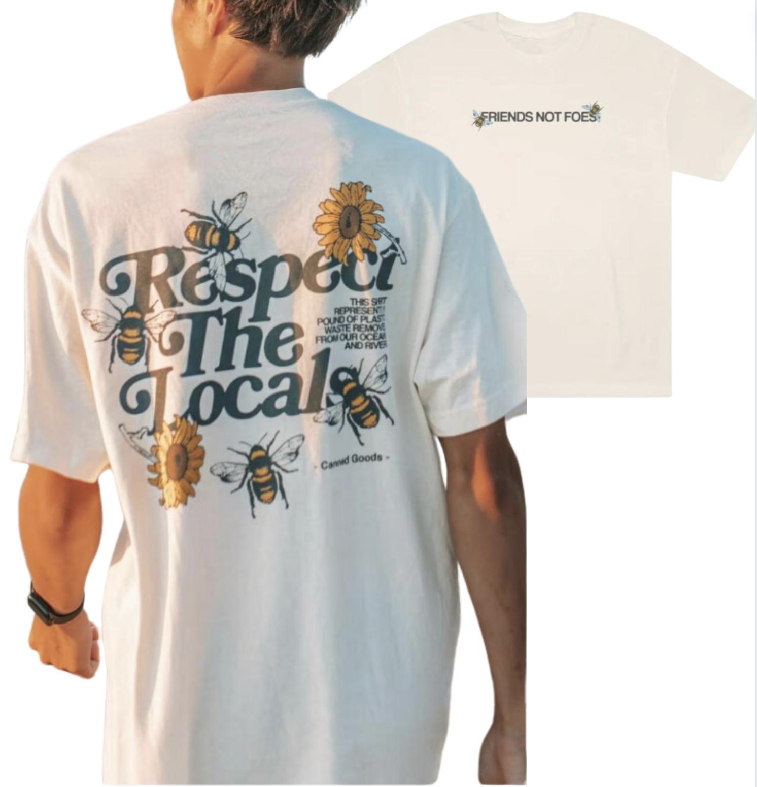 Respect Your Local Bees Graphic Tee Tshirt