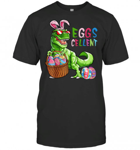 Easter T Shirt Green Dinosaur With Bunny Ears Egg Hunter