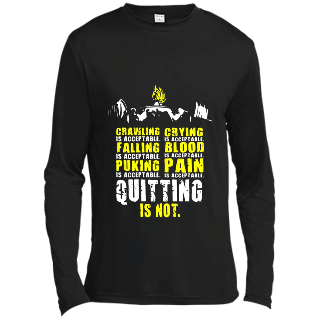 Quitting Is Not Acceptable Vegeta Squat Shirt – Canvas Long Sleeve T-Shirt