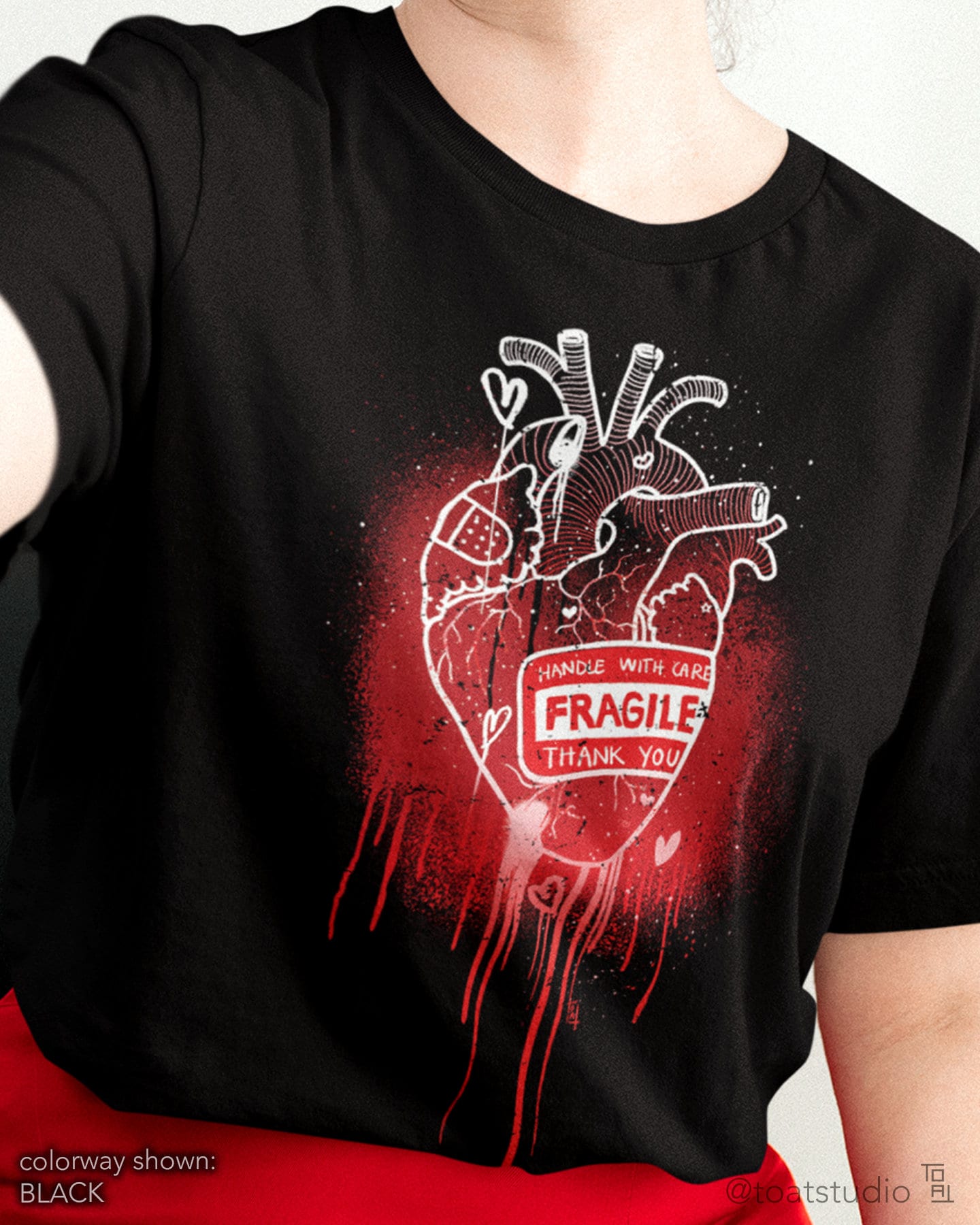 Handle With Care Heart Unisex T-shirt, Fragile Package, Anatomical Heart, Heart Anatomy, Medical Doctor Gift, True Crime shirt, Human Heart