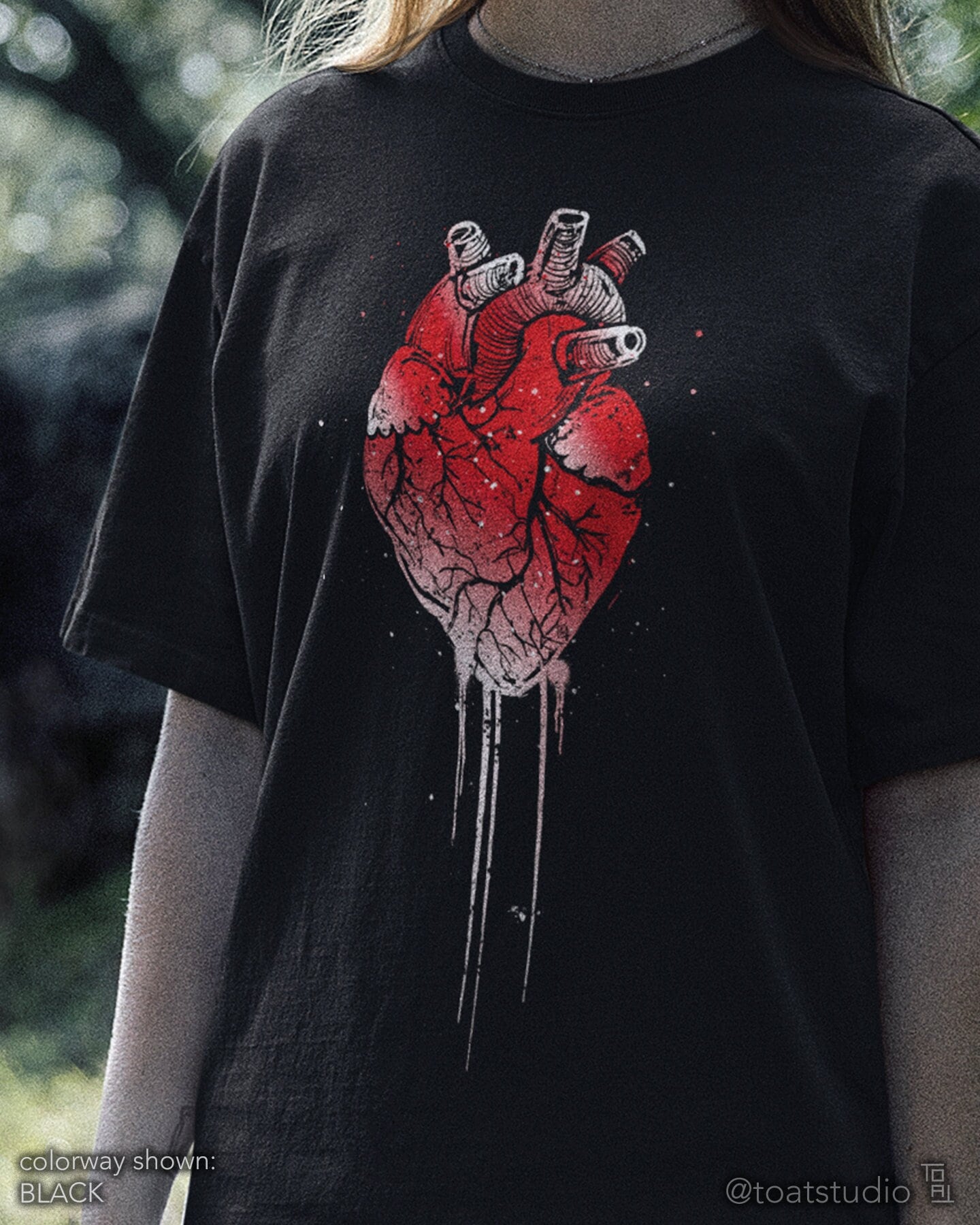 Anatomical Heart Unisex T-shirt, Y2K Grunge, Bloody Dripping Heart, Anatomical Artwork, Heart Chambers & Valves, Dark Gothic Alternative Tee