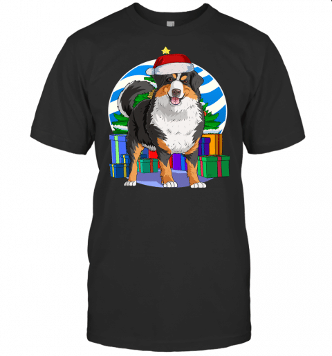 Bernese Mountain Dog Santa Christmas Tree Decor Gift T Shirt