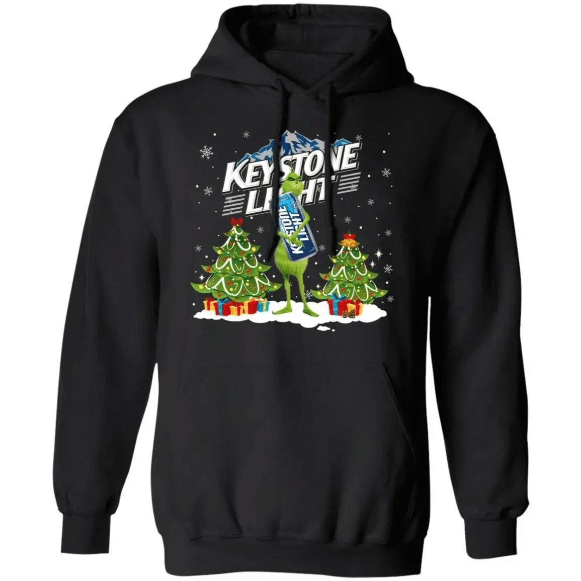 Christmas Hoodie Grinch Holding Keystone Light Xmas Beer Hoodie Pt11