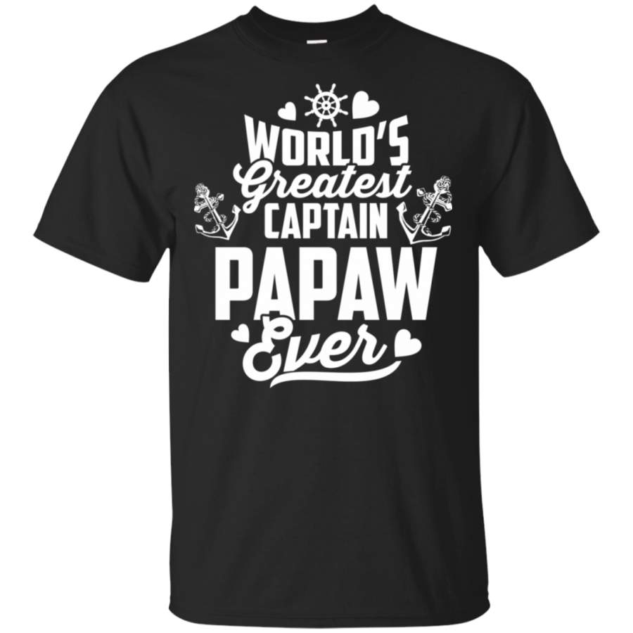 Mens World’s Greatest Captain Papaw Ever T-Shirt Father’s