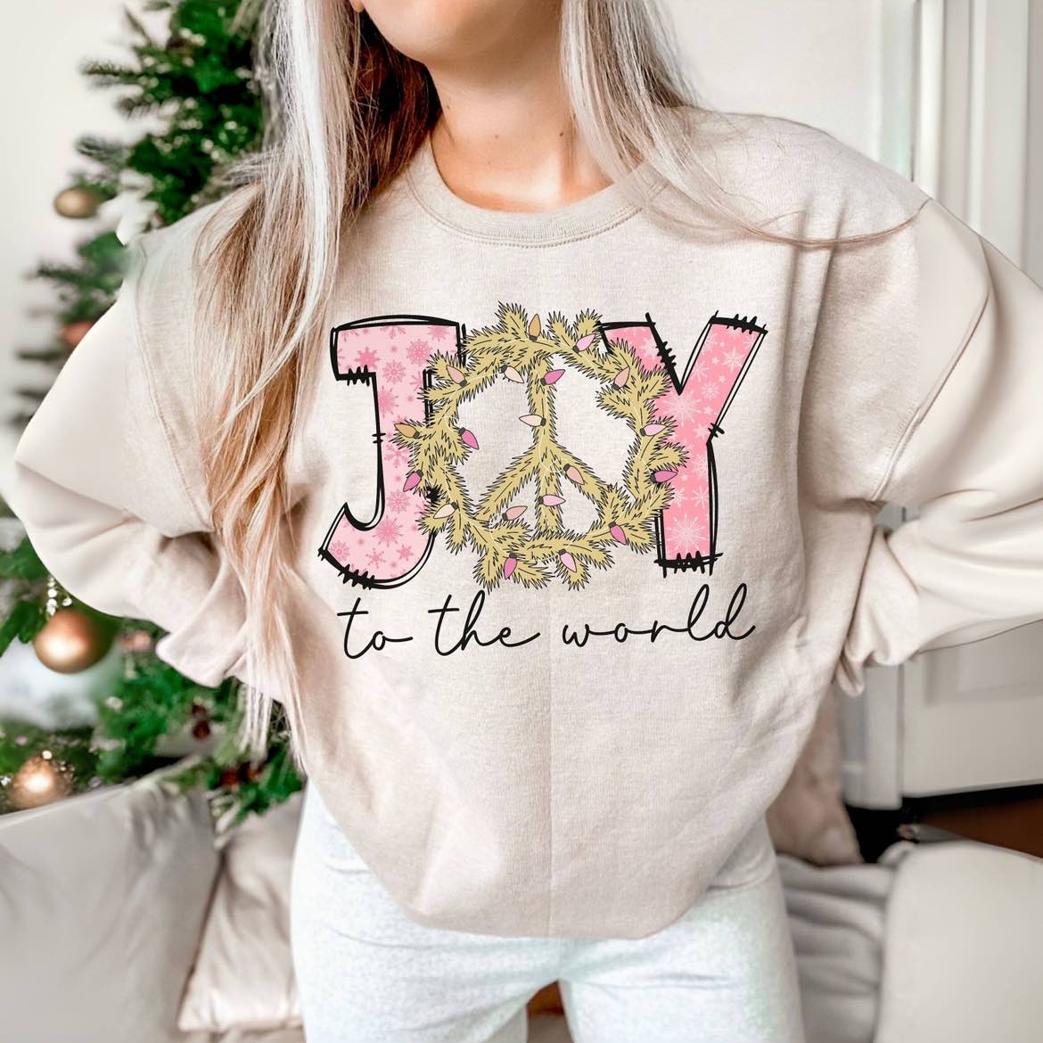 Retro Christmas Joy Print Sweatshirt