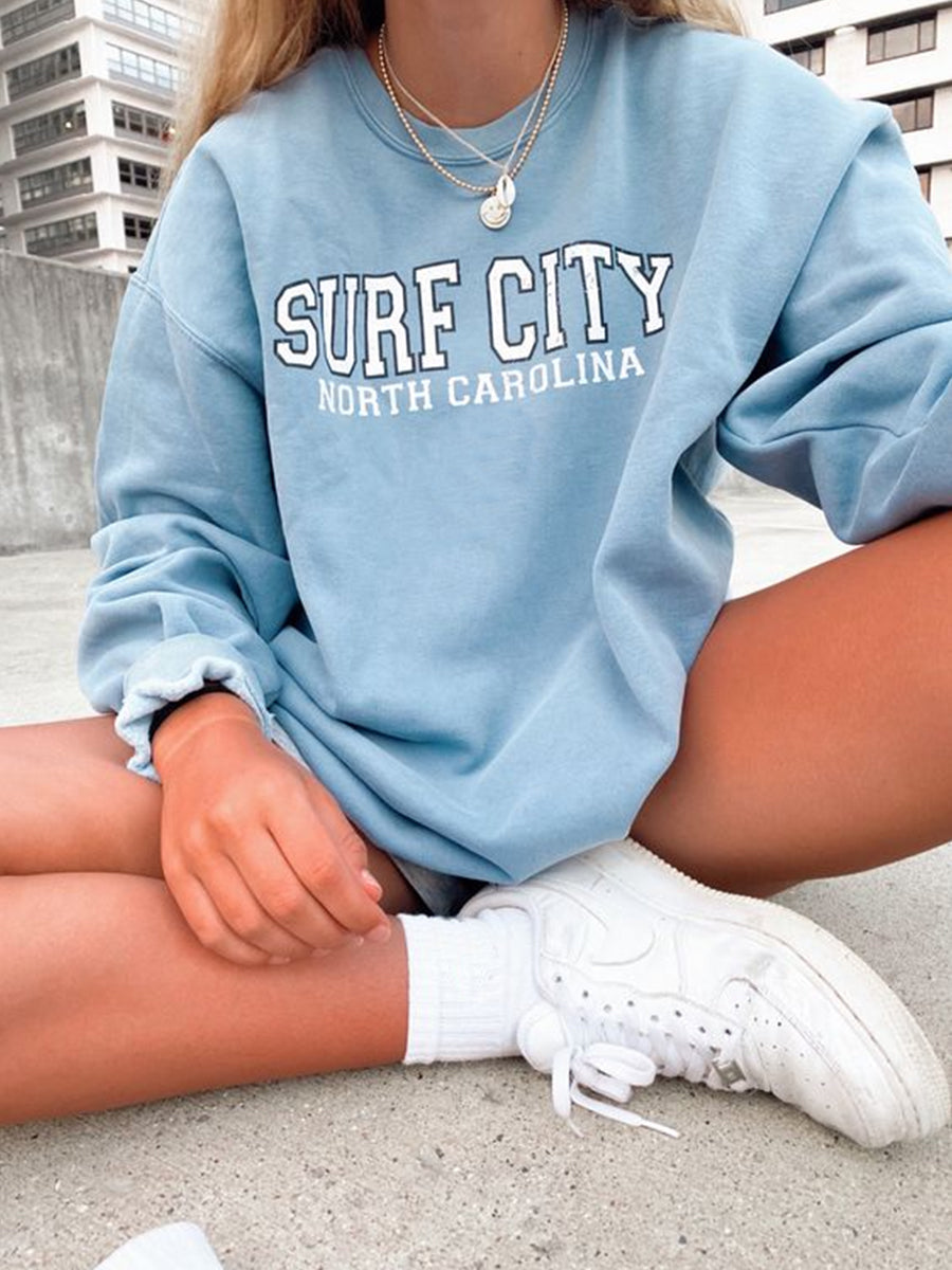 Surf City Print Women’S Sweatshirt