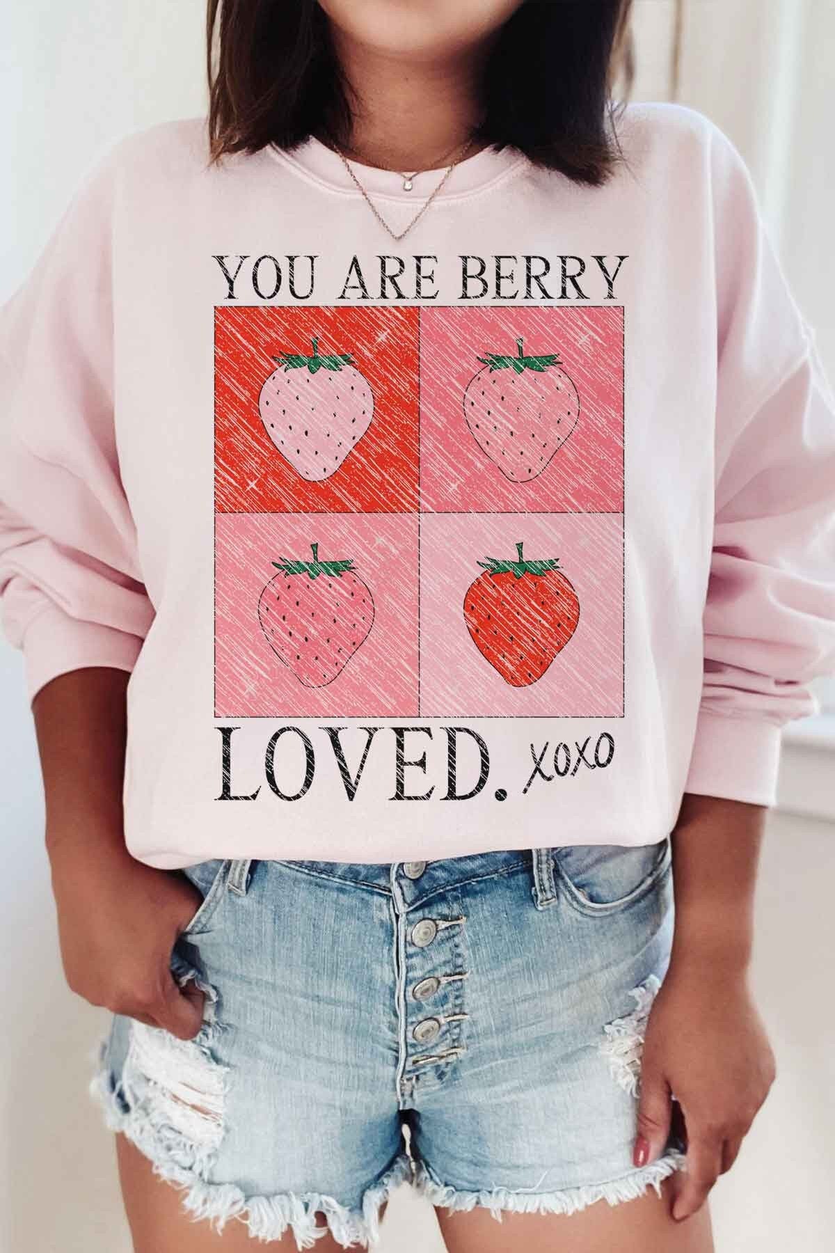 Strawberry Shirt Sweatshirt Womens Valentine Sweatshirt Women Valentines Day Shirt Valentine’s Day Gifts Valentines Sweater Heart sweatshirt