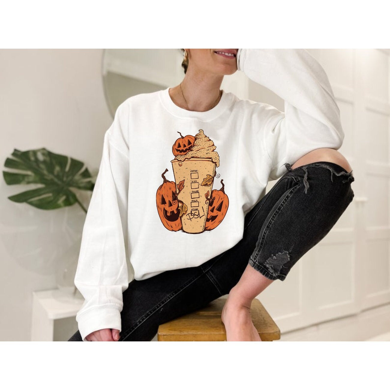 Pumpkin Spice Latte Fall PSL Sweatshirt Pumpkin Sweatshirt Fall Crewneck Pumpkin Spice Coffee Halloween Crewneck Sweatshirt Spooky Season