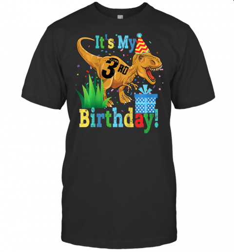 Kids Its My 3Rd (3 Year Old) Birthday Dinosaur T Rex Shirt Boy