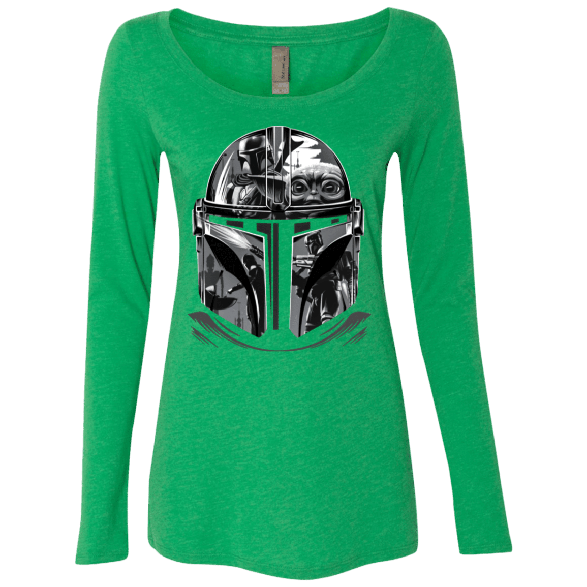 Helmet Mandalorian Womens Triblend Long Sleeve Shirt