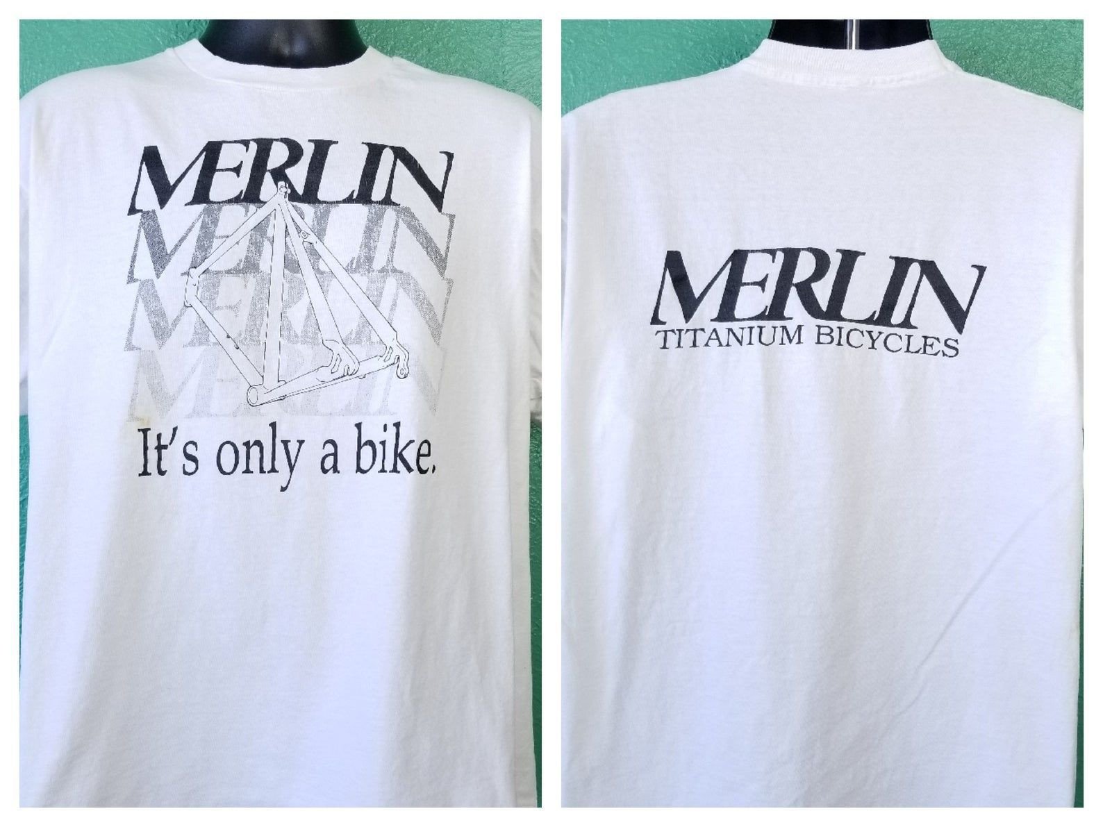 Vintage 90S Merlin Titanium Bicycle Its Only A Bike T Shirt