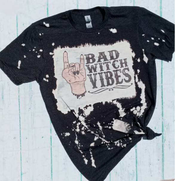 Bad Witch Vibes Bleached T-Shirt – Witch Bleached Shirt