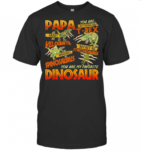 Mens Papa Youre My Favorite Dinosaur T Shirt Funny Papasaurus