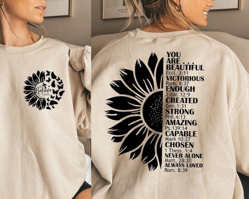 Retro Floral Faith Inspirational Sweatshirt