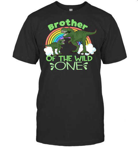 Brother Of The Wild One, 1St Birthday Party Two Dinosaurs T Shirt